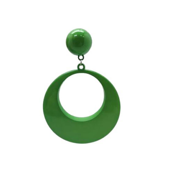 Plastic Flamenco Earring. Giant hoop. Pistachio Green